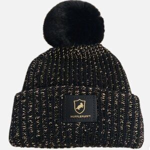 Harry Potter X Love Your Melon Hufflepuff Beanie Black Adult Nwt
